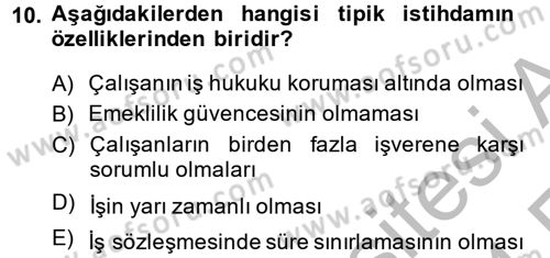 Ev Endüstrisi Dersi 2013 - 2014 Yılı (Vize) Ara Sınav Soruları 10. Soru
