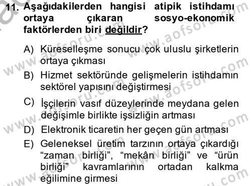 Ev Endüstrisi Dersi 2013 - 2014 Yılı (Vize) Ara Sınav Soruları 11. Soru