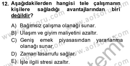 Ev Endüstrisi Dersi 2013 - 2014 Yılı (Vize) Ara Sınav Soruları 12. Soru