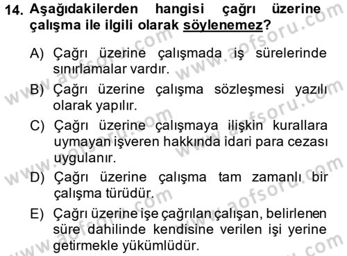 Ev Endüstrisi Dersi 2013 - 2014 Yılı (Vize) Ara Sınav Soruları 14. Soru