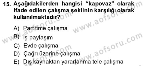 Ev Endüstrisi Dersi 2013 - 2014 Yılı (Vize) Ara Sınav Soruları 15. Soru