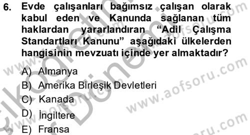 Ev Endüstrisi Dersi 2013 - 2014 Yılı (Vize) Ara Sınav Soruları 6. Soru