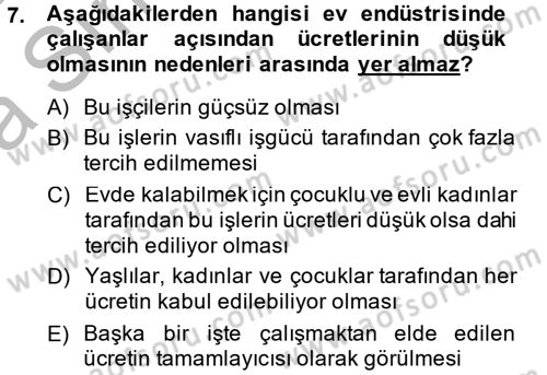 Ev Endüstrisi Dersi 2013 - 2014 Yılı (Vize) Ara Sınav Soruları 7. Soru