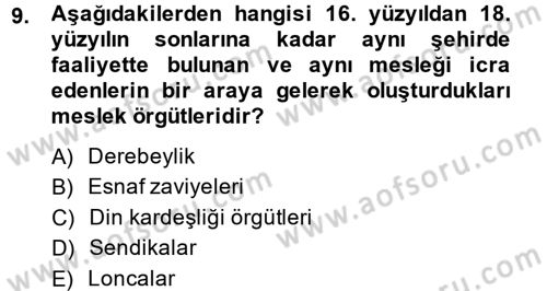 Ev Endüstrisi Dersi 2013 - 2014 Yılı (Vize) Ara Sınav Soruları 9. Soru