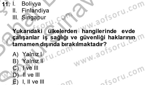 Ev Endüstrisi Dersi 2013 - 2014 Yılı (Final) Dönem Sonu Sınav Soruları 11. Soru