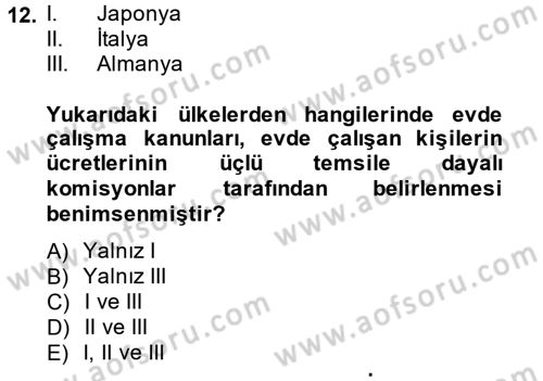Ev Endüstrisi Dersi 2013 - 2014 Yılı (Final) Dönem Sonu Sınav Soruları 12. Soru