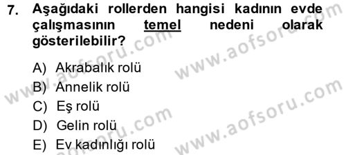 Ev Endüstrisi Dersi 2013 - 2014 Yılı (Final) Dönem Sonu Sınav Soruları 7. Soru