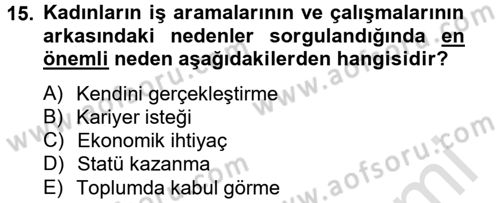 Ev Endüstrisi Dersi 2013 - 2014 Yılı Tek Ders Sınav Soruları 15. Soru