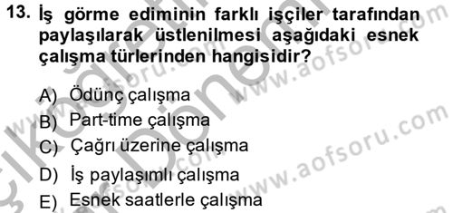 Ev Endüstrisi Dersi 2014 - 2015 Yılı (Vize) Ara Sınav Soruları 13. Soru