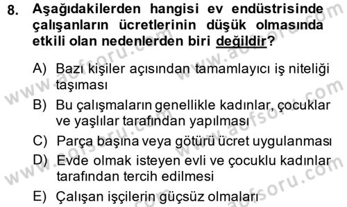 Ev Endüstrisi Dersi 2014 - 2015 Yılı (Vize) Ara Sınav Soruları 8. Soru