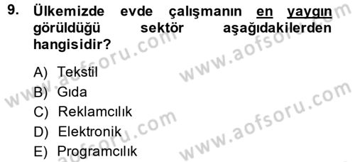 Ev Endüstrisi Dersi 2014 - 2015 Yılı (Vize) Ara Sınav Soruları 9. Soru