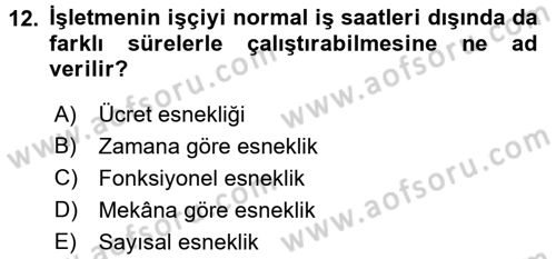 Ev Endüstrisi Dersi 2015 - 2016 Yılı (Vize) Ara Sınav Soruları 12. Soru