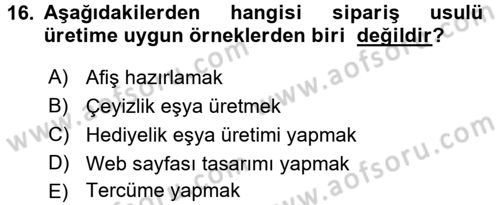 Ev Endüstrisi Dersi 2015 - 2016 Yılı (Vize) Ara Sınav Soruları 16. Soru