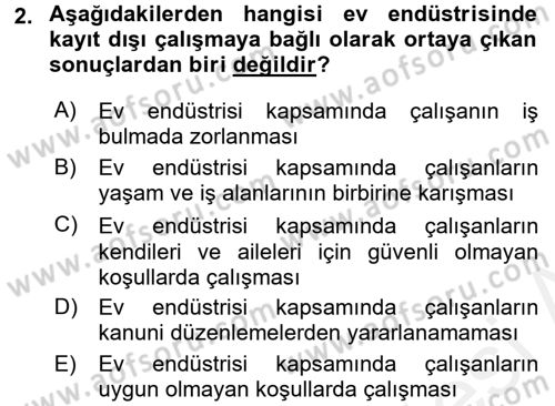 Ev Endüstrisi Dersi 2015 - 2016 Yılı (Vize) Ara Sınav Soruları 2. Soru