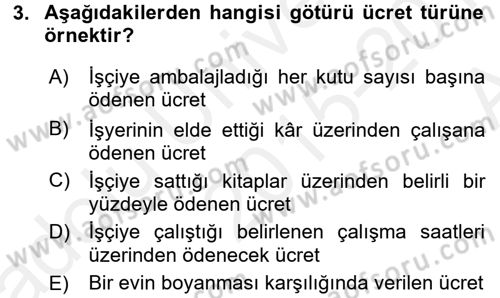 Ev Endüstrisi Dersi 2015 - 2016 Yılı (Vize) Ara Sınav Soruları 3. Soru
