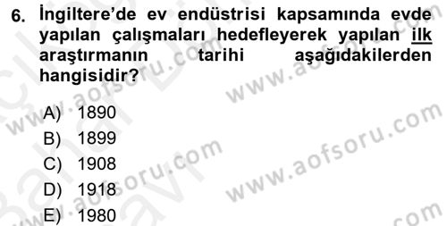 Ev Endüstrisi Dersi 2015 - 2016 Yılı (Vize) Ara Sınav Soruları 6. Soru