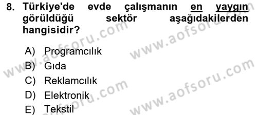Ev Endüstrisi Dersi 2015 - 2016 Yılı (Vize) Ara Sınav Soruları 8. Soru