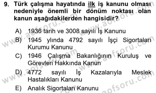 Ev Endüstrisi Dersi 2015 - 2016 Yılı (Vize) Ara Sınav Soruları 9. Soru