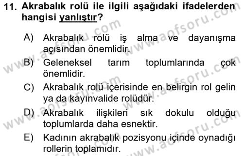 Ev Endüstrisi Dersi 2015 - 2016 Yılı Tek Ders Sınav Soruları 11. Soru