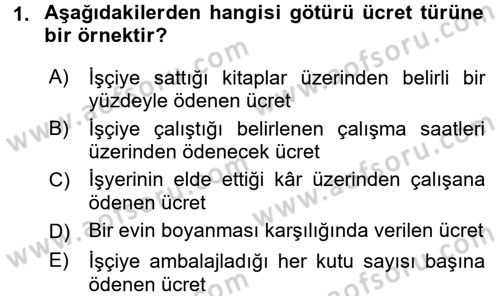 Ev Endüstrisi Dersi 2016 - 2017 Yılı 3 Ders Sınav Soruları 1. Soru
