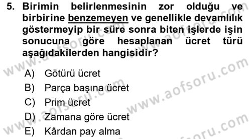 Ev Endüstrisi Dersi 2016 - 2017 Yılı 3 Ders Sınav Soruları 5. Soru