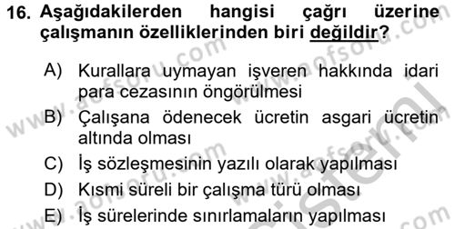 Ev Endüstrisi Dersi 2016 - 2017 Yılı (Vize) Ara Sınav Soruları 16. Soru