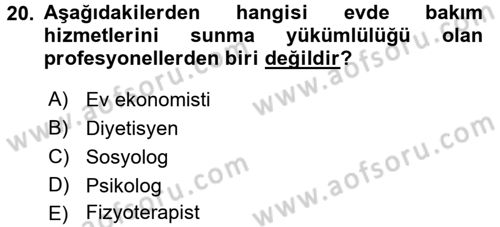 Ev Endüstrisi Dersi 2016 - 2017 Yılı (Vize) Ara Sınav Soruları 20. Soru