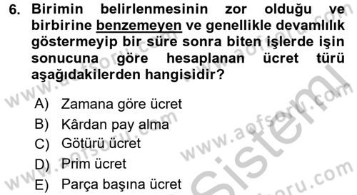 Ev Endüstrisi Dersi 2016 - 2017 Yılı (Vize) Ara Sınav Soruları 6. Soru