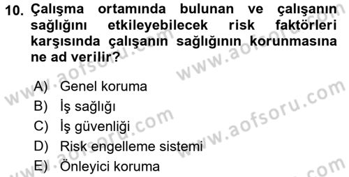 Ev Endüstrisi Dersi 2016 - 2017 Yılı (Final) Dönem Sonu Sınavı 10. Soru