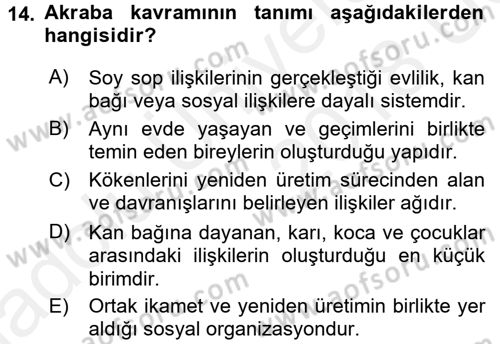 Ev Endüstrisi Dersi 2017 - 2018 Yılı 3 Ders Sınav Soruları 14. Soru