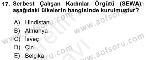 Ev Endüstrisi Dersi 2017 - 2018 Yılı 3 Ders Sınav Soruları 17. Soru