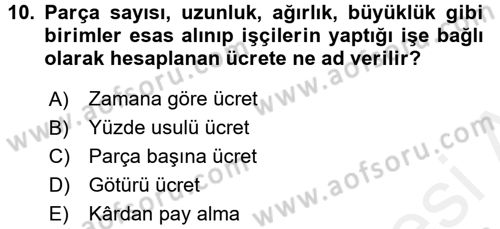 Ev Endüstrisi Dersi 2017 - 2018 Yılı (Vize) Ara Sınav Soruları 10. Soru