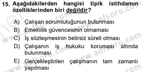 Ev Endüstrisi Dersi 2017 - 2018 Yılı (Vize) Ara Sınav Soruları 15. Soru