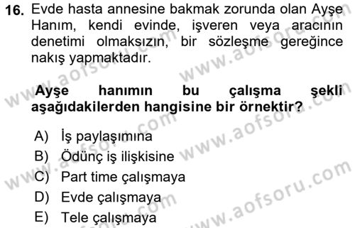 Ev Endüstrisi Dersi 2017 - 2018 Yılı (Vize) Ara Sınav Soruları 16. Soru