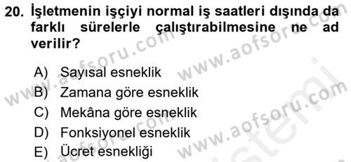 Ev Endüstrisi Dersi 2017 - 2018 Yılı (Vize) Ara Sınav Soruları 20. Soru