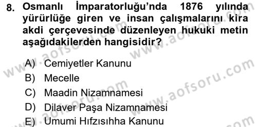 Ev Endüstrisi Dersi 2017 - 2018 Yılı (Vize) Ara Sınav Soruları 8. Soru