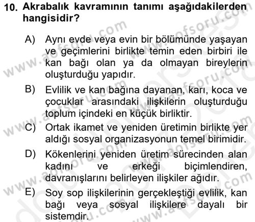 Ev Endüstrisi Dersi 2017 - 2018 Yılı (Final) Dönem Sonu Sınav Soruları 10. Soru