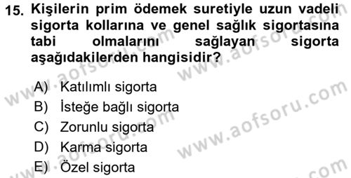 Ev Endüstrisi Dersi 2017 - 2018 Yılı (Final) Dönem Sonu Sınavı 15. Soru