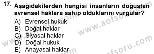 Toplumsal Yaşamda Aile Dersi 2012 - 2013 Yılı (Final) Dönem Sonu Sınav Soruları 17. Soru