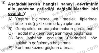 Toplumsal Yaşamda Aile Dersi 2012 - 2013 Yılı Tek Ders Sınav Soruları 10. Soru