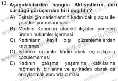 Toplumsal Yaşamda Aile Dersi 2012 - 2013 Yılı Tek Ders Sınav Soruları 13. Soru