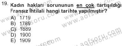Toplumsal Yaşamda Aile Dersi 2012 - 2013 Yılı Tek Ders Sınav Soruları 19. Soru