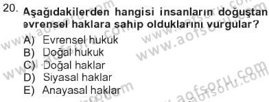 Toplumsal Yaşamda Aile Dersi 2012 - 2013 Yılı Tek Ders Sınav Soruları 20. Soru