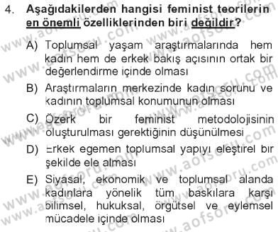 Toplumsal Yaşamda Aile Dersi 2012 - 2013 Yılı Tek Ders Sınav Soruları 4. Soru