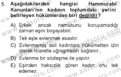 Toplumsal Yaşamda Aile Dersi 2012 - 2013 Yılı Tek Ders Sınav Soruları 5. Soru
