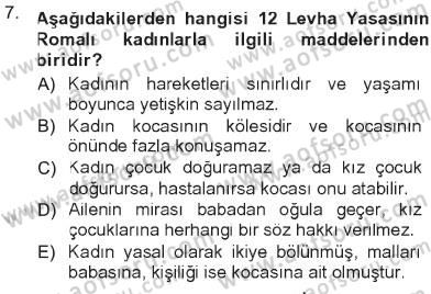 Toplumsal Yaşamda Aile Dersi 2012 - 2013 Yılı Tek Ders Sınav Soruları 7. Soru