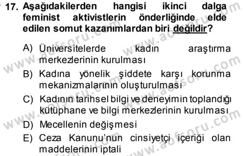 Toplumsal Yaşamda Aile Dersi 2013 - 2014 Yılı (Vize) Ara Sınav Soruları 17. Soru