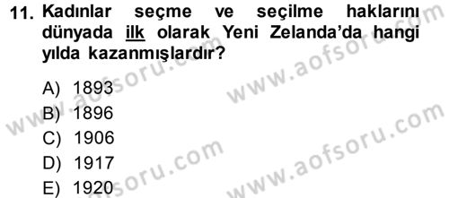 Toplumsal Yaşamda Aile Dersi 2013 - 2014 Yılı (Final) Dönem Sonu Sınav Soruları 11. Soru
