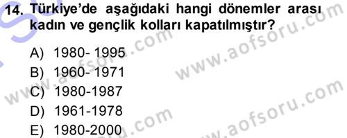 Toplumsal Yaşamda Aile Dersi 2013 - 2014 Yılı (Final) Dönem Sonu Sınav Soruları 14. Soru