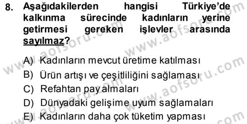 Toplumsal Yaşamda Aile Dersi 2013 - 2014 Yılı (Final) Dönem Sonu Sınav Soruları 8. Soru